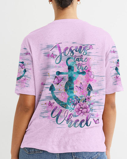 Jesus Take The Wheel Anchor Flower Women's All Over Print Shirt - Tlnt2211234, easychoo.com