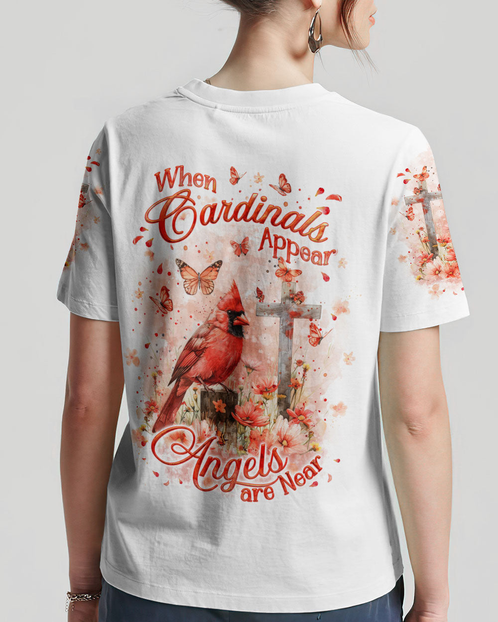 When Cardinals Appear Angels Are Near Women's All Over Print Shirt - Yhkd1403244, easychoo.com