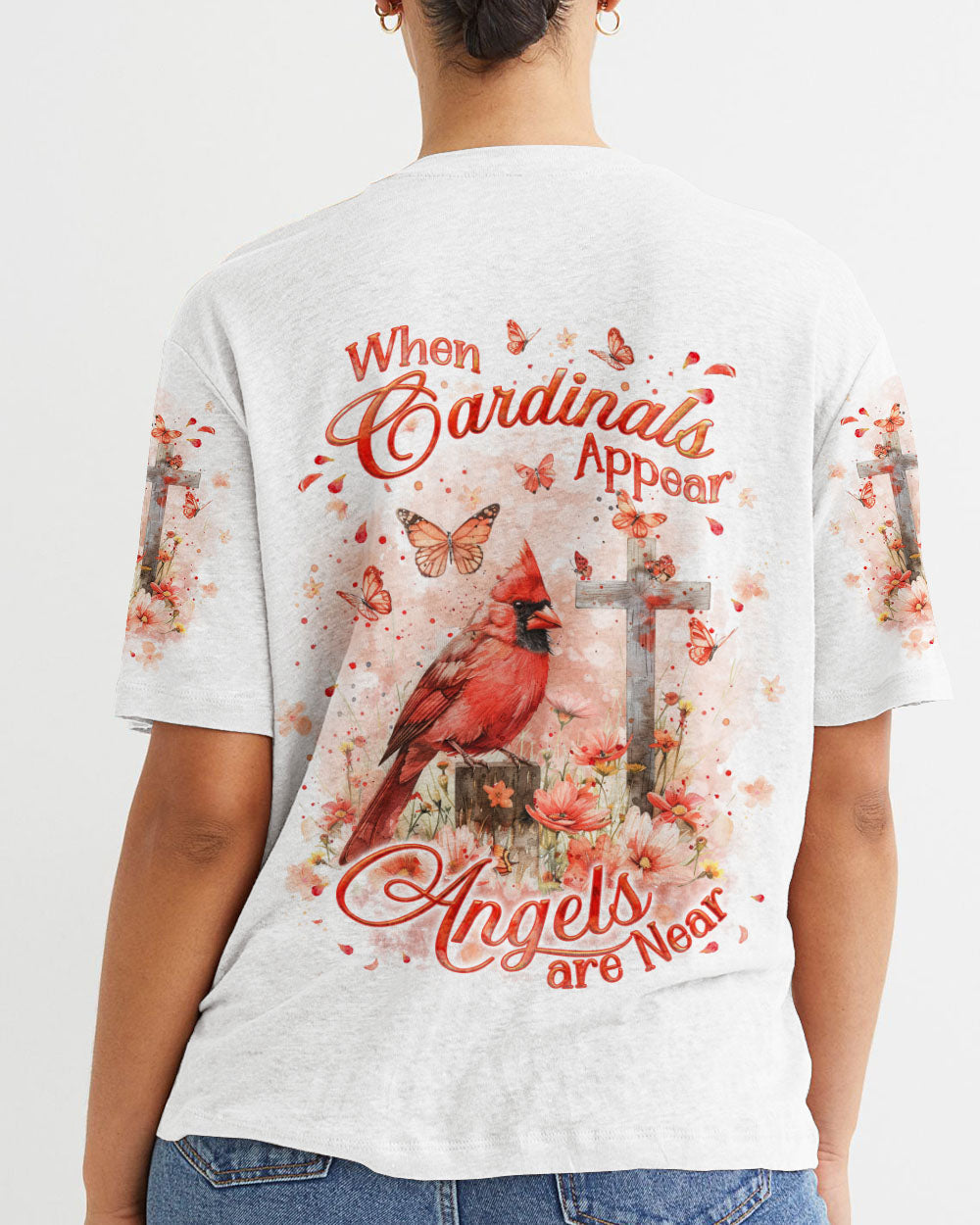When Cardinals Appear Angels Are Near Women's All Over Print Shirt - Yhkd1403244, easychoo.com