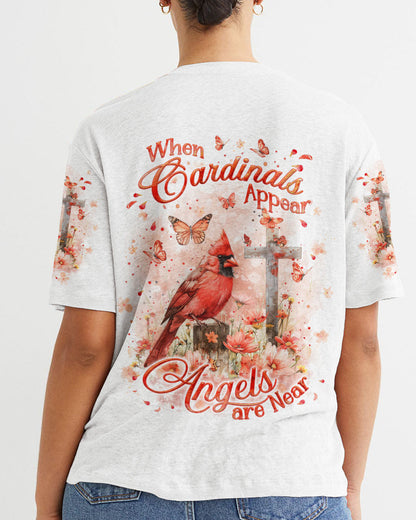 When Cardinals Appear Angels Are Near Women's All Over Print Shirt - Yhkd1403244, easychoo.com