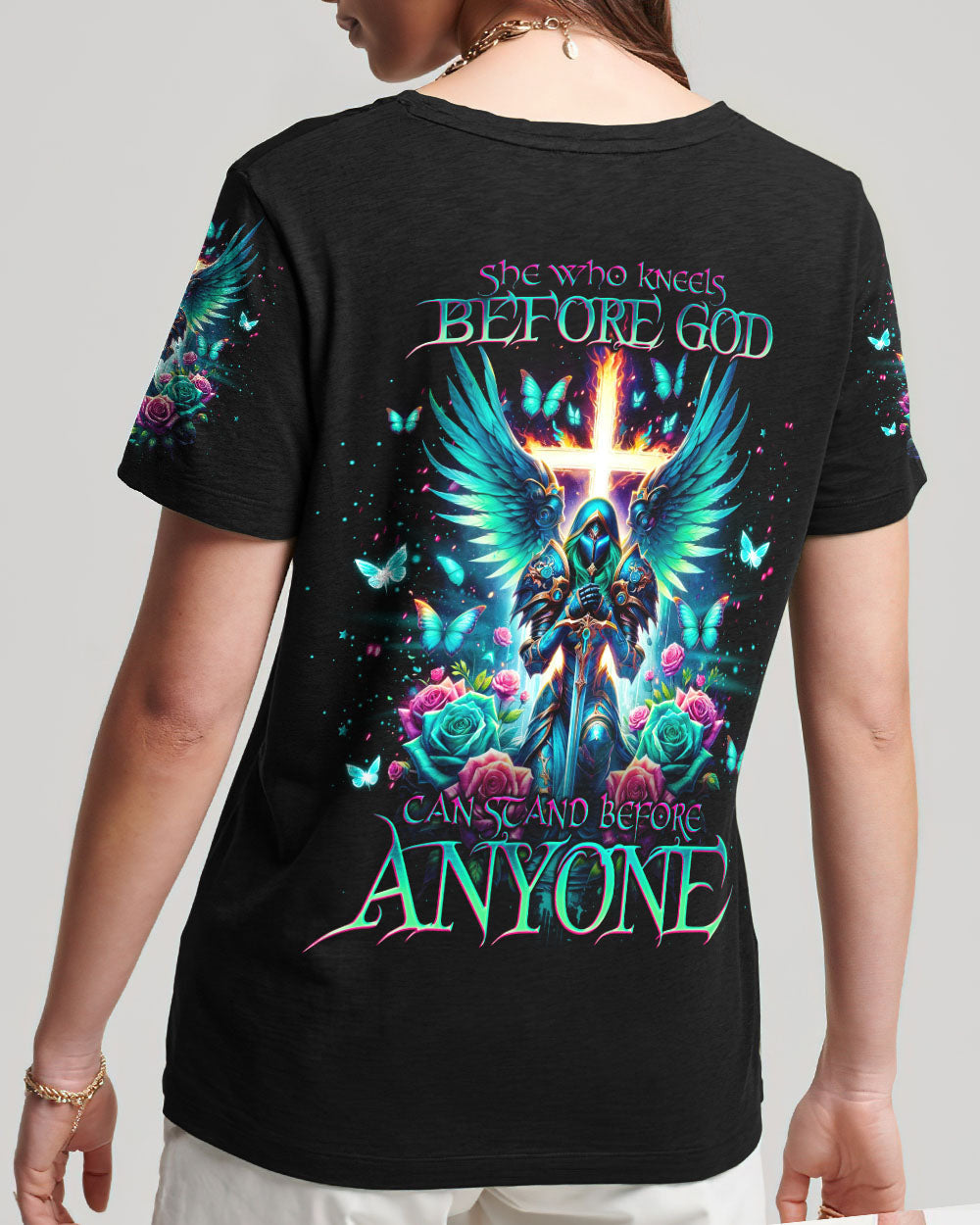 She Who Kneels Before God Warrior Women's All Over Print Shirt - Tlno0503243, easychoo.com