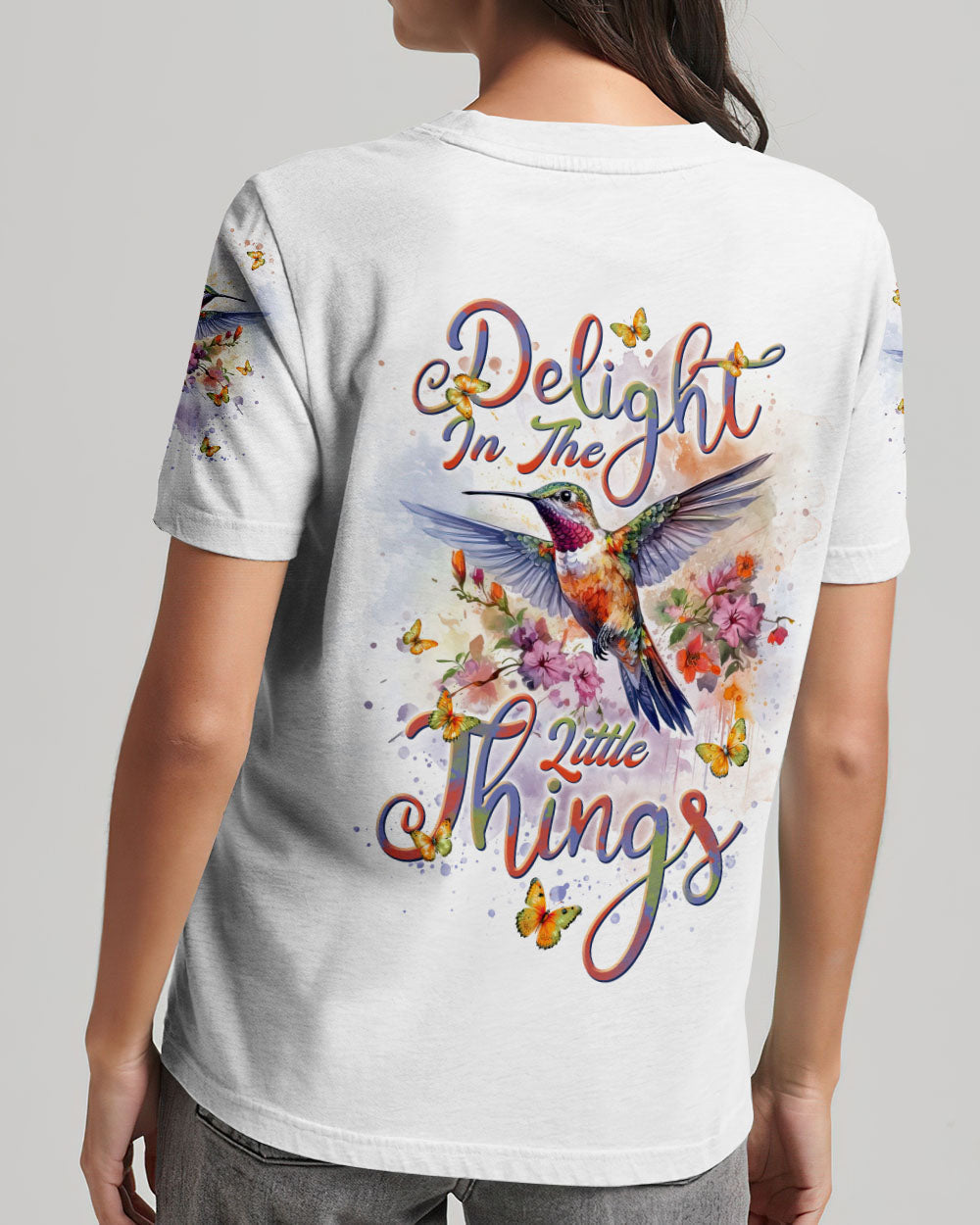 Delight In The Little Things Hummingbird Women's All Over Print Shirt - Tlnt1101243, easychoo.com
