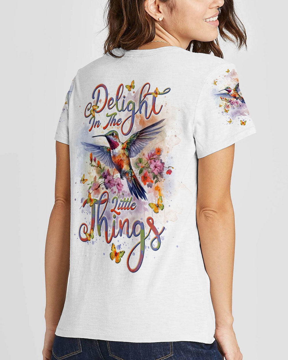 Delight In The Little Things Hummingbird Women's All Over Print Shirt - Tlnt1101243, easychoo.com