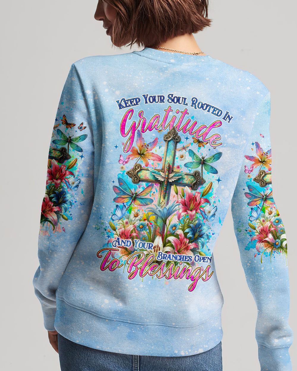 Keep Your Soul Rooted In Gratitude Women's All Over Print Shirt - Tyqy0412232, easychoo.com