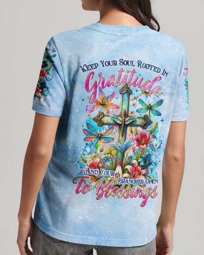 Keep Your Soul Rooted In Gratitude Women's All Over Print Shirt - Tyqy0412232, easychoo.com