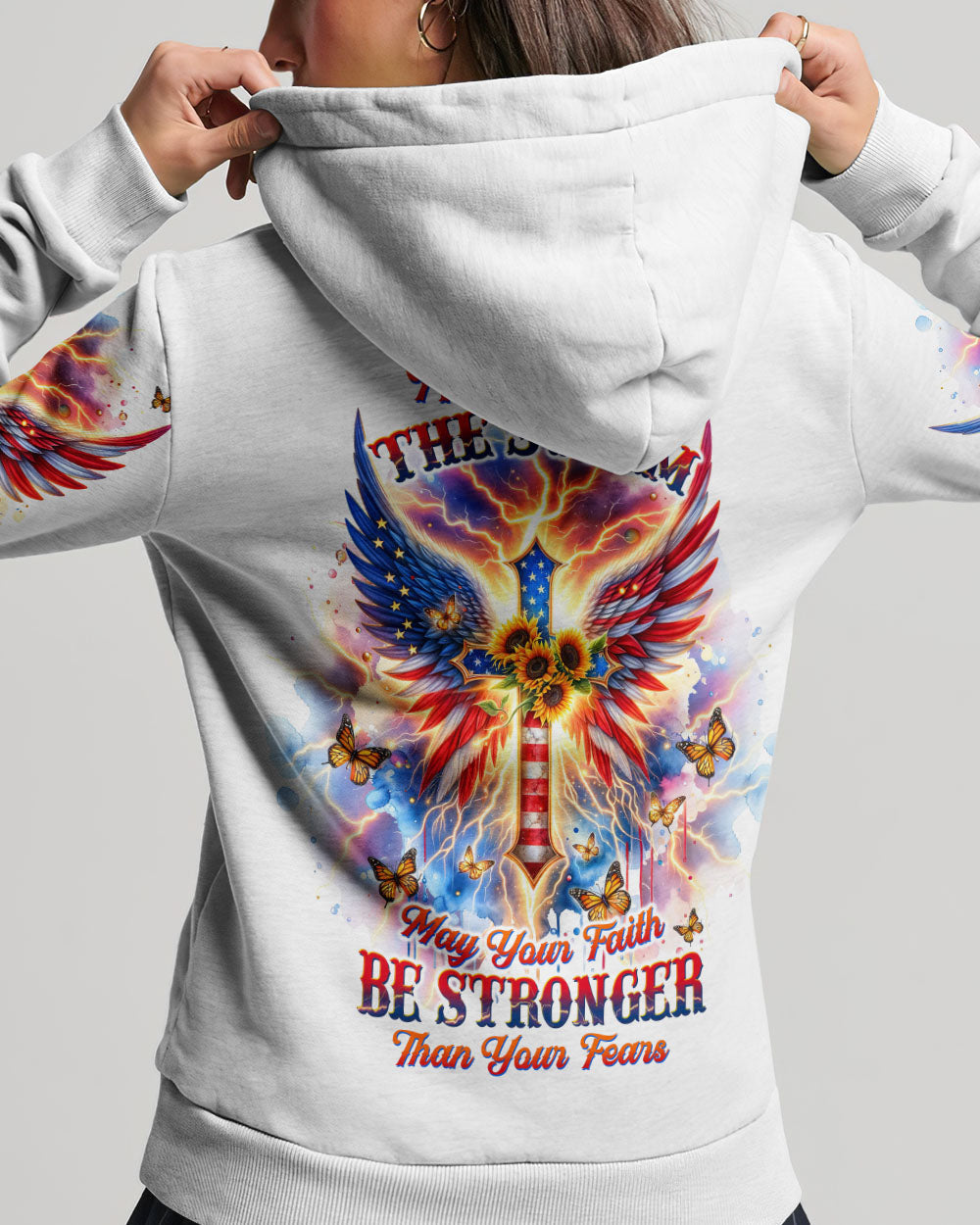 No Matter The Storm Cross Wings Women's All Over Print Shirt - Tltw0912235, easychoo.com