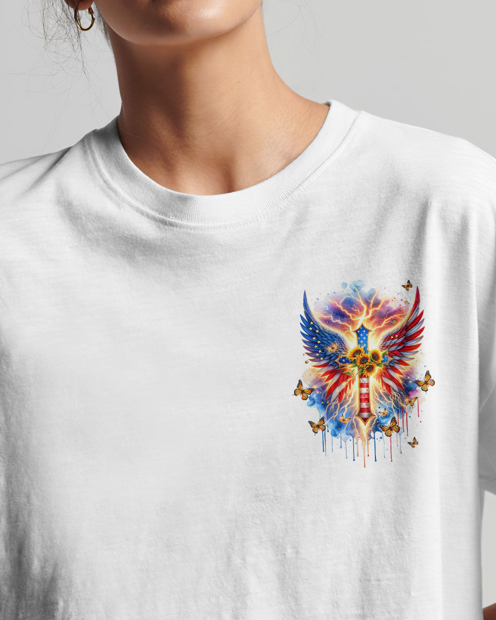 No Matter The Storm Cross Wings Women's All Over Print Shirt - Tltw0912235, easychoo.com