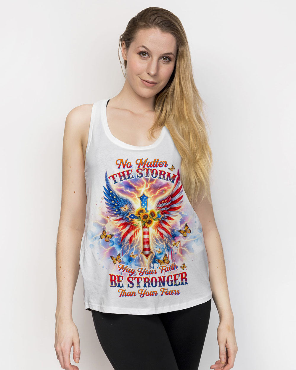 No Matter The Storm Cross Wings Women's All Over Print Shirt - Tltw0912235, easychoo.com