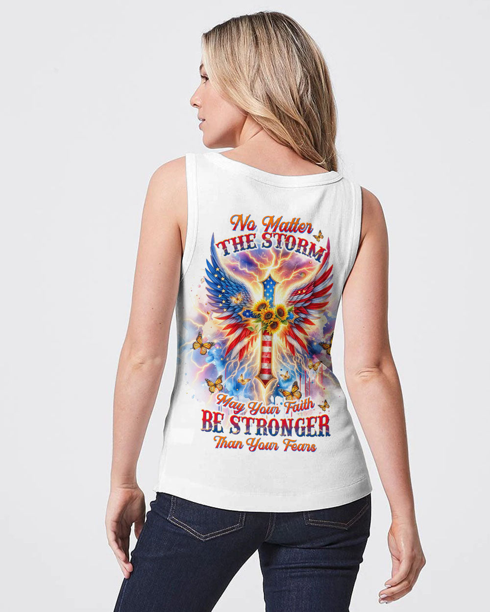 No Matter The Storm Cross Wings Women's All Over Print Shirt - Tltw0912235, easychoo.com