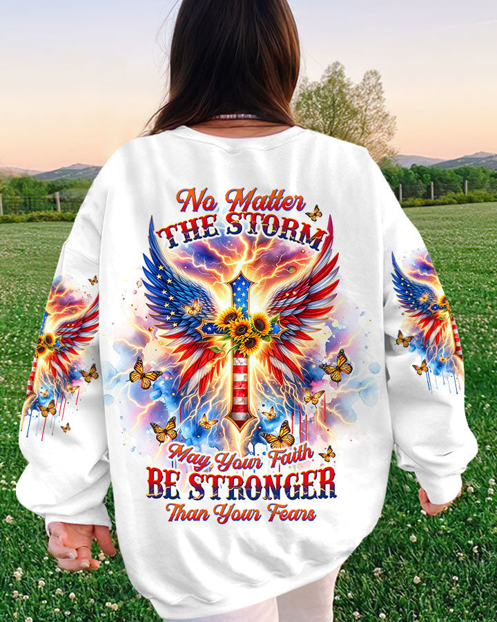 No Matter The Storm Cross Wings Women's All Over Print Shirt - Tltw0912235, easychoo.com