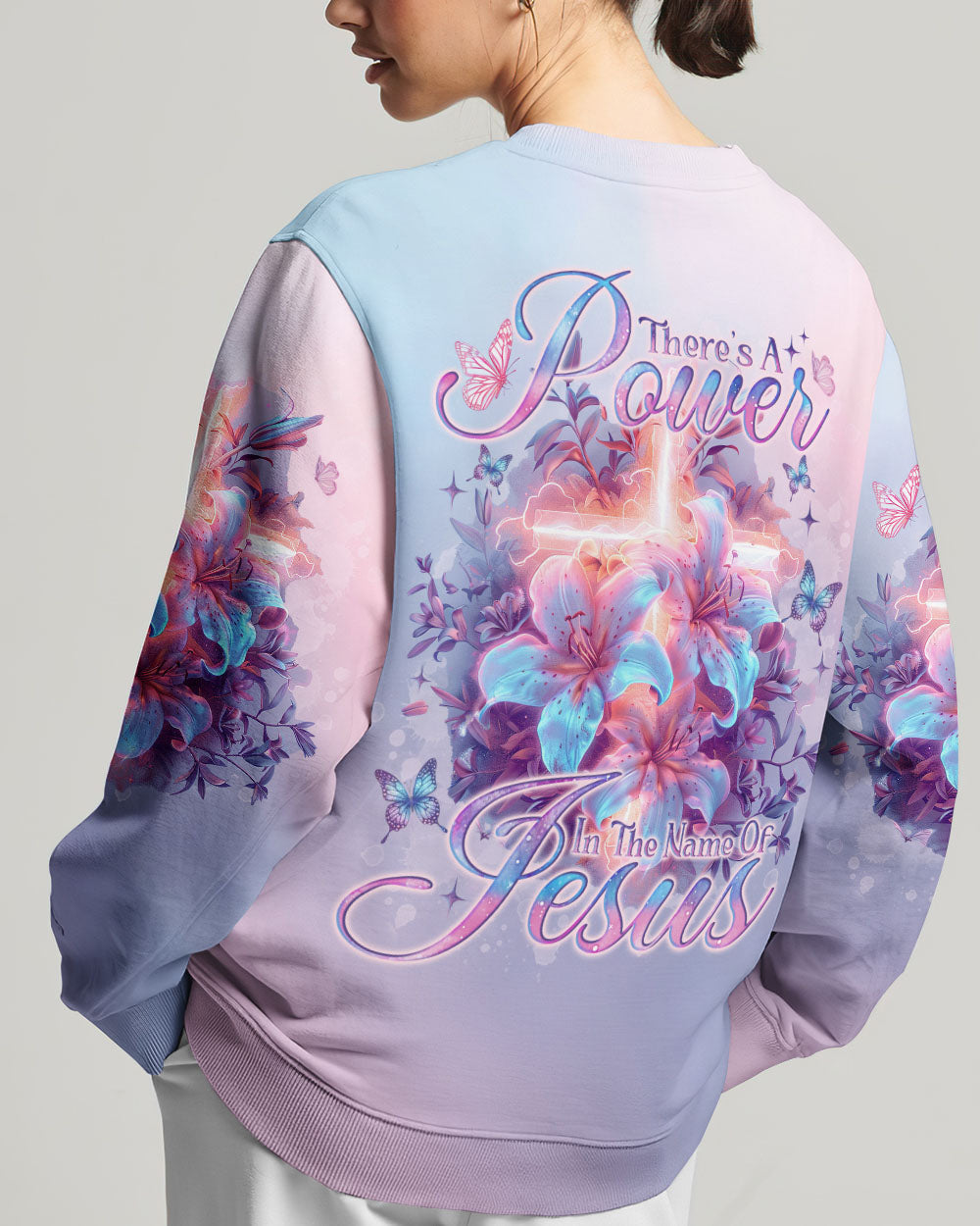 There Is Power In The Name Of Jesus Lilies Women's All Over Print Shirt - Tlno1303242, easychoo.com