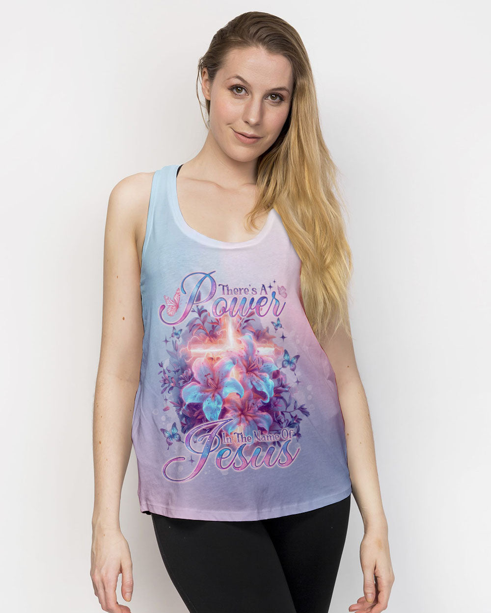 There Is Power In The Name Of Jesus Lilies Women's All Over Print Shirt - Tlno1303242, easychoo.com