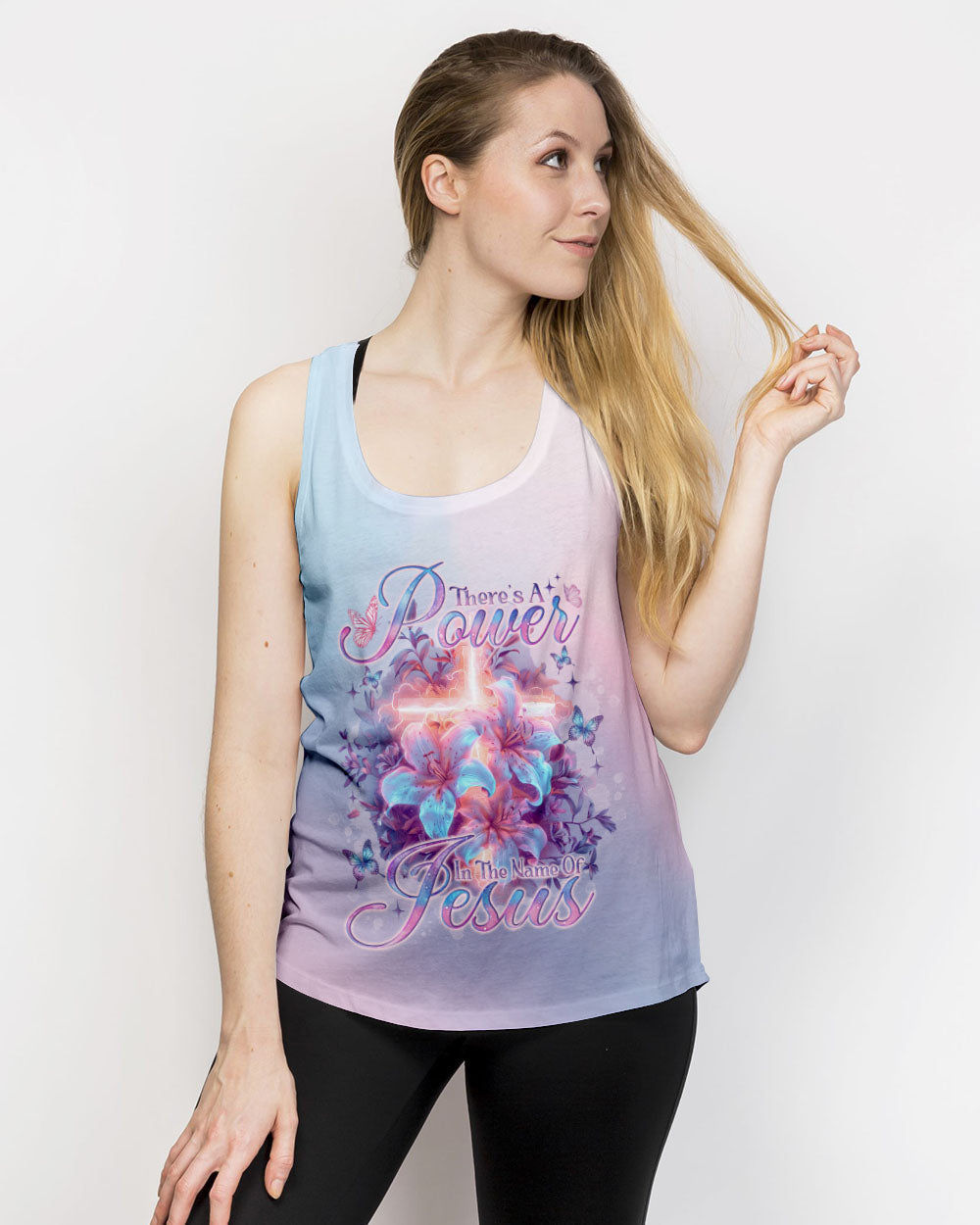 There Is Power In The Name Of Jesus Lilies Women's All Over Print Shirt - Tlno1303242, easychoo.com