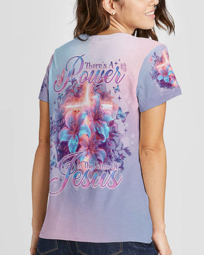 There Is Power In The Name Of Jesus Lilies Women's All Over Print Shirt - Tlno1303242, easychoo.com