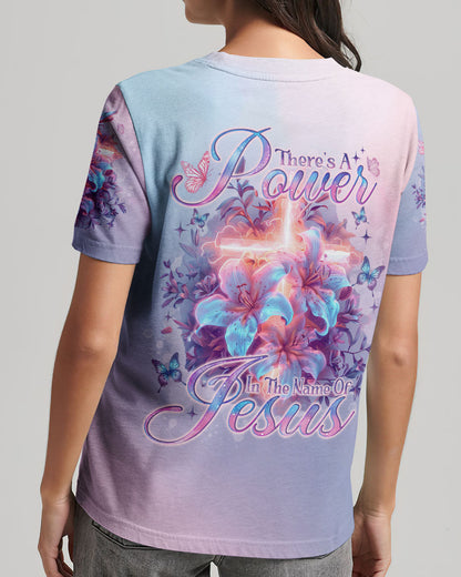 There Is Power In The Name Of Jesus Lilies Women's All Over Print Shirt - Tlno1303242, easychoo.com