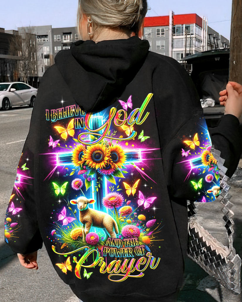 I Believe In God Neon Cross Lamb Women's All Over Print Shirt - Tltr0801244, easychoo.com