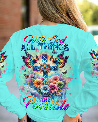 With God All Things Are Possible Women's All Over Print Shirt - Tltw1111234, easychoo.com