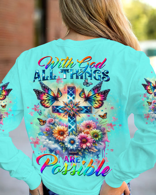 With God All Things Are Possible Women's All Over Print Shirt - Tltw1111234, easychoo.com