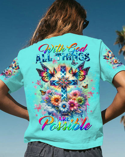 With God All Things Are Possible Women's All Over Print Shirt - Tltw1111234, easychoo.com