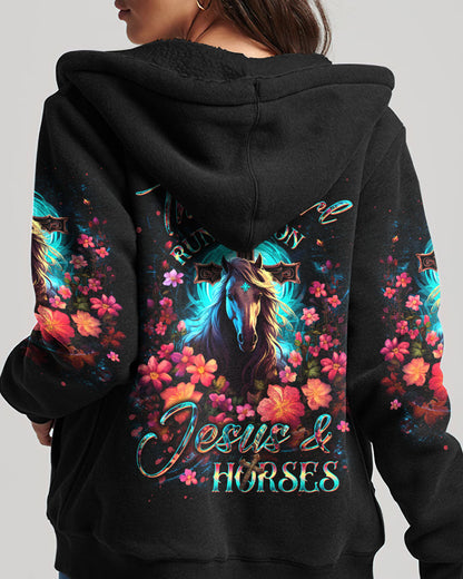Runs On Jesus And Horses Women's All Over Print Shirt - Yhdu0512233, easychoo.com