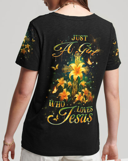 Just A Girl Who Loves Jesus Women's All Over Print Shirt - Yhlt1201243, easychoo.com