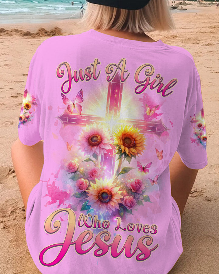 Just A Girl Who Loves Jesus Sunflower Women's All Over Print Shirt - Tlnz0412231, easychoo.com