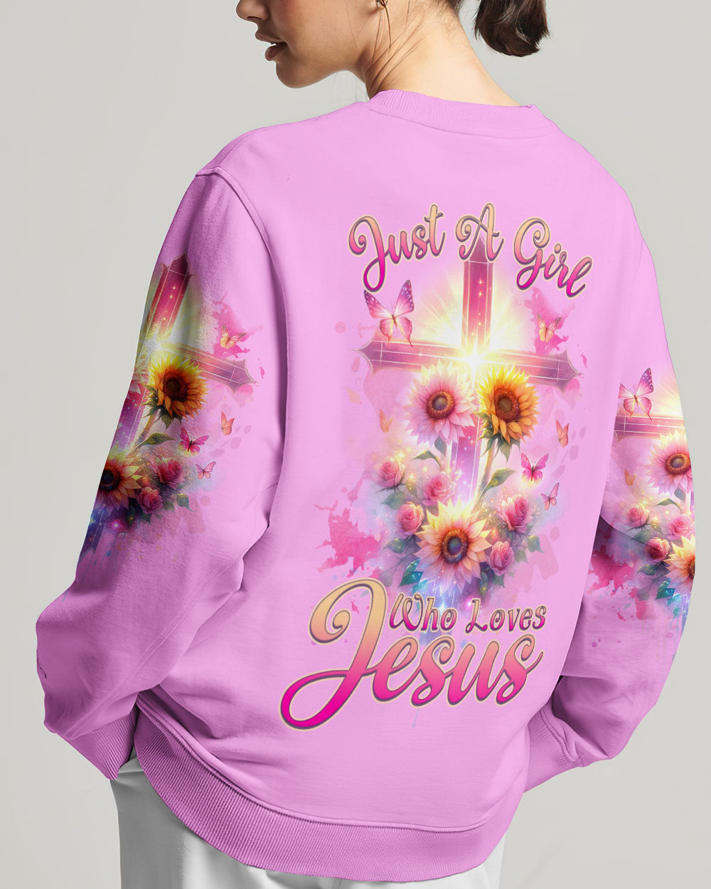 Just A Girl Who Loves Jesus Sunflower Women's All Over Print Shirt - Tlnz0412231, easychoo.com