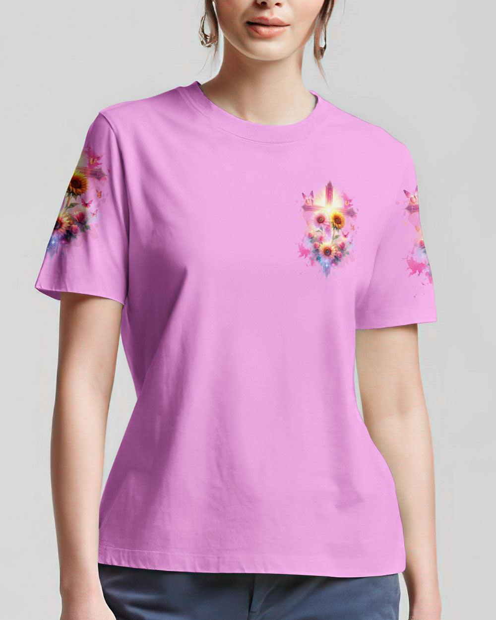 Just A Girl Who Loves Jesus Sunflower Women's All Over Print Shirt - Tlnz0412231, easychoo.com