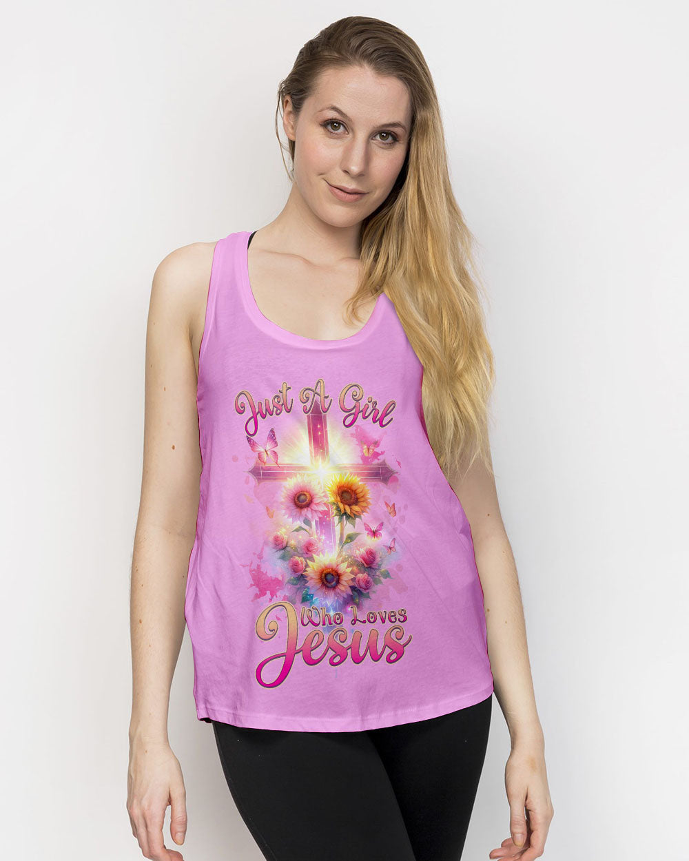 Just A Girl Who Loves Jesus Sunflower Women's All Over Print Shirt - Tlnz0412231, easychoo.com