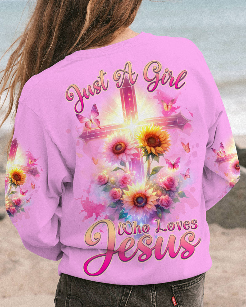 Just A Girl Who Loves Jesus Sunflower Women's All Over Print Shirt - Tlnz0412231, easychoo.com