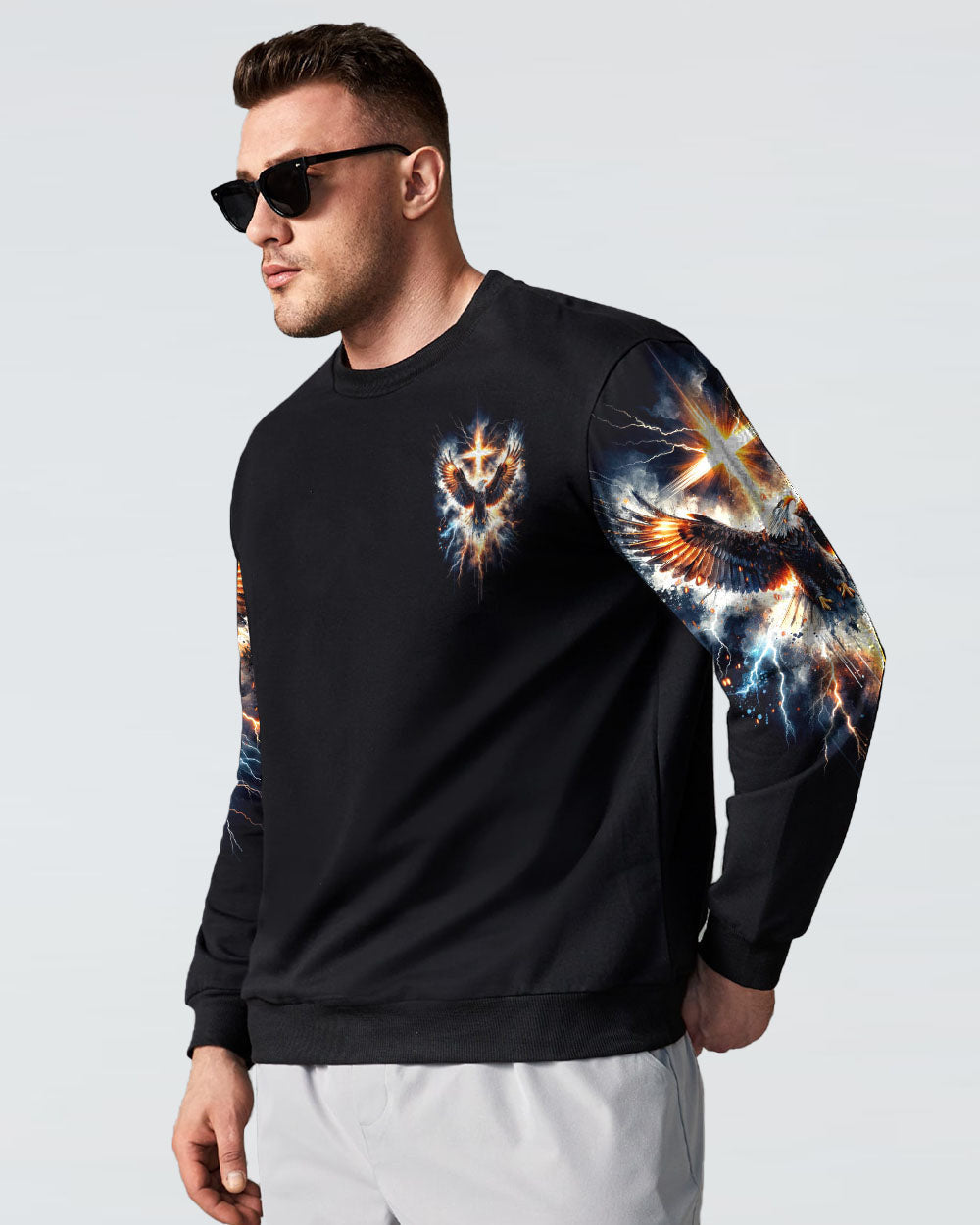 No Matter The Storm Eagle Cross Men's All Over Print Shirt - Tltr1412234, easychoo.com