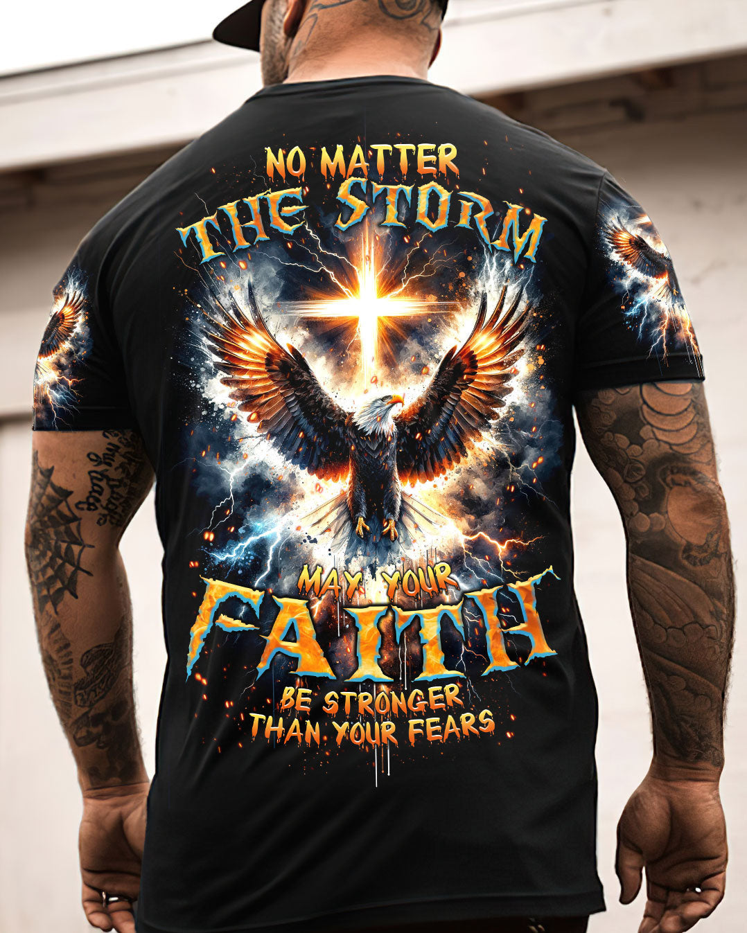 No Matter The Storm Eagle Cross Men's All Over Print Shirt - Tltr1412234, easychoo.com