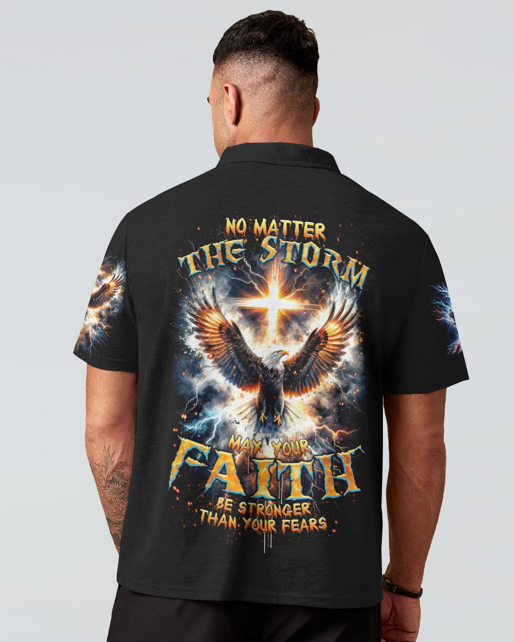 No Matter The Storm Eagle Cross Men's All Over Print Shirt - Tltr1412234, easychoo.com