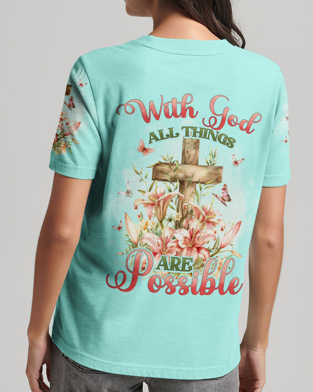 With God All Things Are Possible Women's All Over Print Shirt - Tyhi2503241, easychoo.com