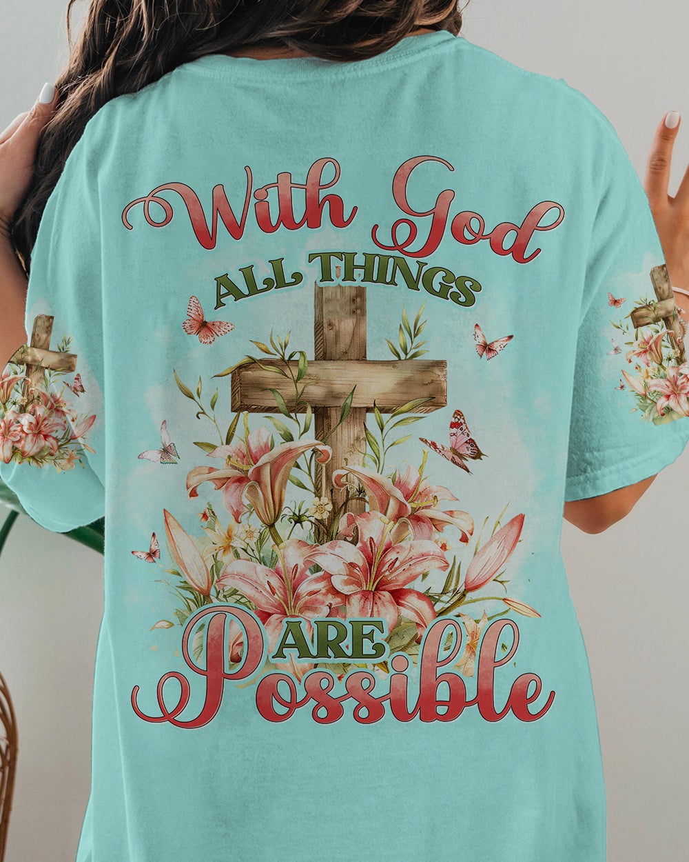 With God All Things Are Possible Women's All Over Print Shirt - Tyhi2503241, easychoo.com