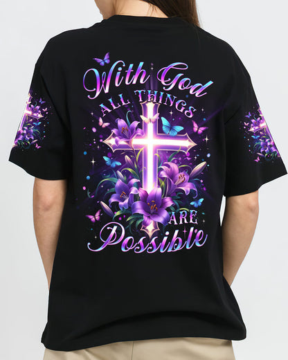 With God All Things Are Possible Women's All Over Print Shirt - Yhlt2901244, easychoo.com