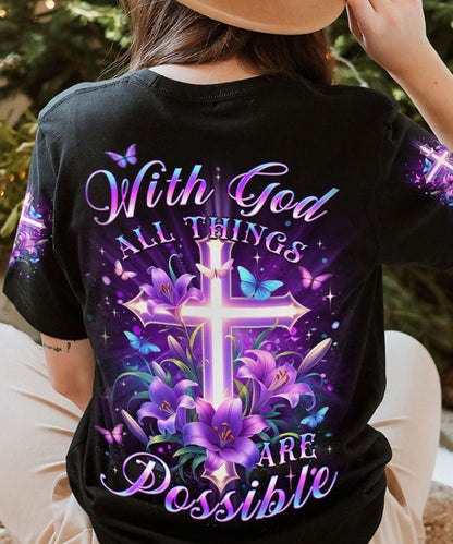 With God All Things Are Possible Women's All Over Print Shirt - Yhlt2901244, easychoo.com
