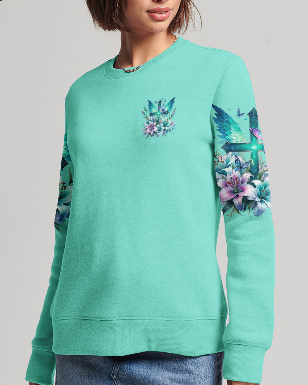 Don't Be Afraid Just Believe Cross Lilies Women's All Over Print Shirt - Tlnz0512234, easychoo.com