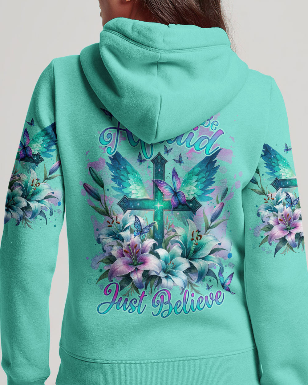 Don't Be Afraid Just Believe Cross Lilies Women's All Over Print Shirt - Tlnz0512234, easychoo.com