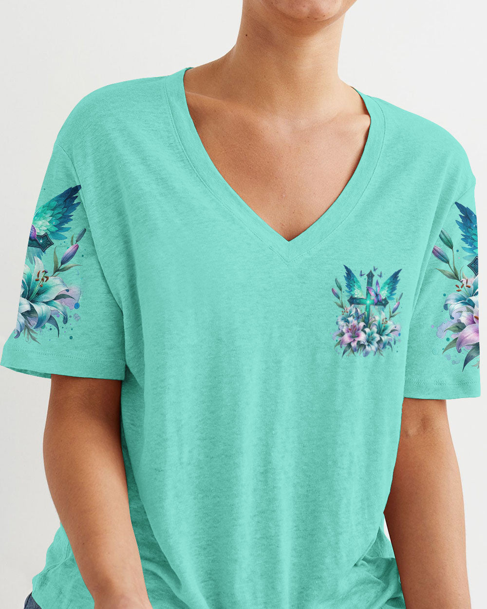 Don't Be Afraid Just Believe Cross Lilies Women's All Over Print Shirt - Tlnz0512234, easychoo.com