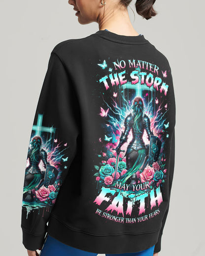 No Matter The Storm Warrior Women's All Over Print Shirt - Tlnz1512232, easychoo.com