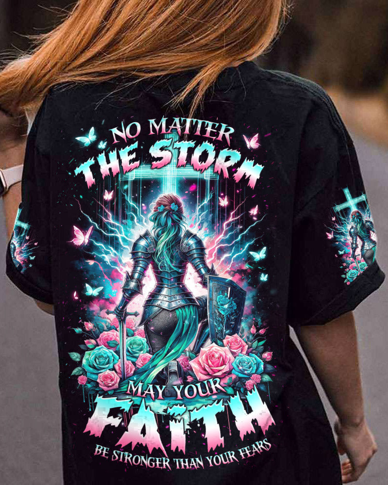 No Matter The Storm Warrior Women's All Over Print Shirt - Tlnz1512232, easychoo.com