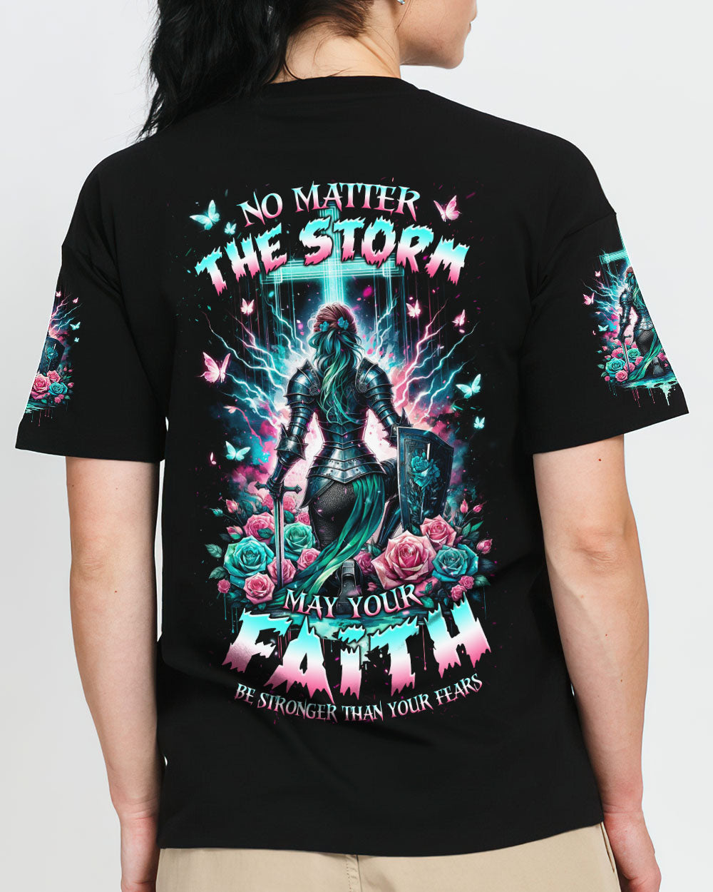 No Matter The Storm Warrior Women's All Over Print Shirt - Tlnz1512232, easychoo.com