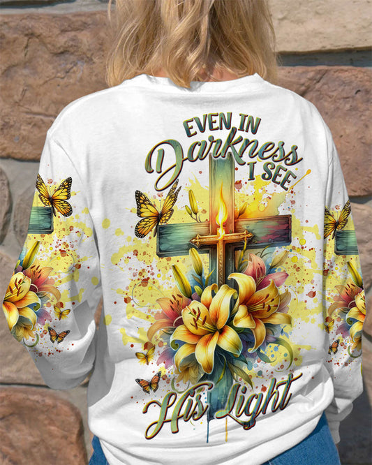 Even In Darkness Lilies Cross Women's All Over Print Shirt - Tlnt1902242, easychoo.com