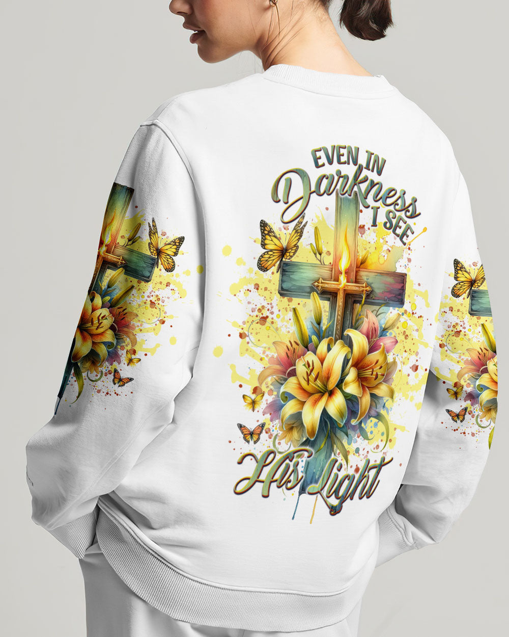 Even In Darkness Lilies Cross Women's All Over Print Shirt - Tlnt1902242, easychoo.com