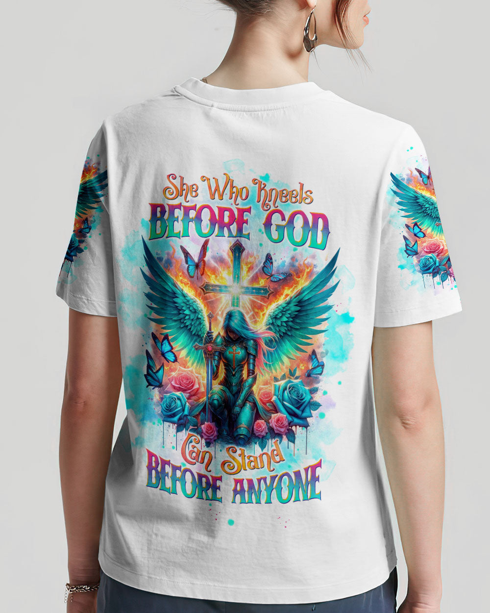 She Who Kneels Before God Warrior Women's All Over Print Shirt - Tltw0403244, easychoo.com