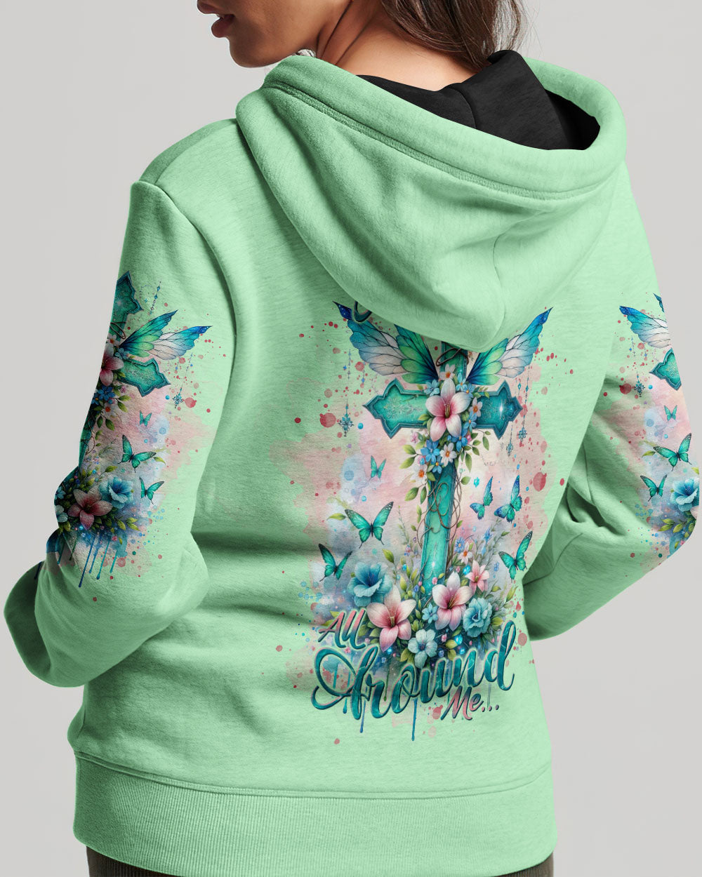 I've Got Angels Cross Flower Women's All Over Print Shirt - Tlnt1212234, easychoo.com