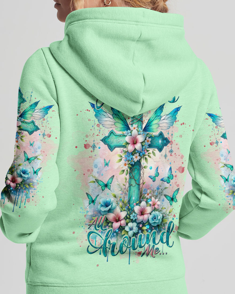 I've Got Angels Cross Flower Women's All Over Print Shirt - Tlnt1212234, easychoo.com