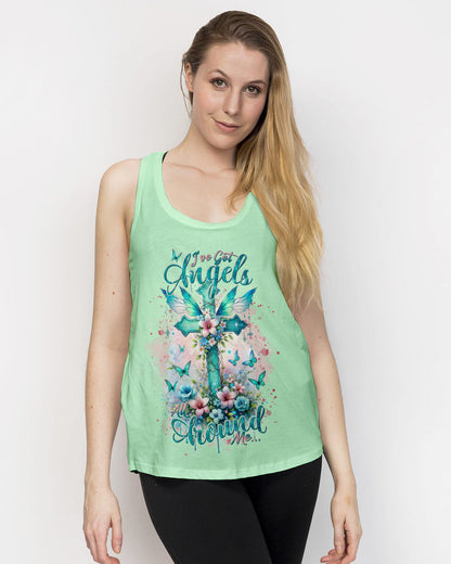 I've Got Angels Cross Flower Women's All Over Print Shirt - Tlnt1212234, easychoo.com