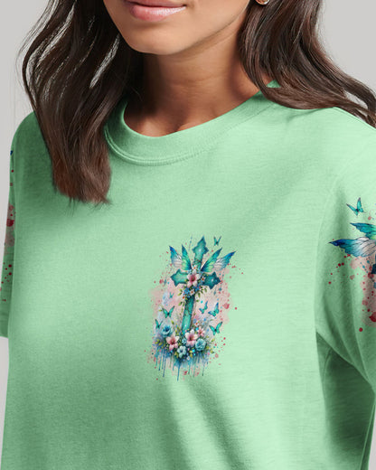 I've Got Angels Cross Flower Women's All Over Print Shirt - Tlnt1212234, easychoo.com